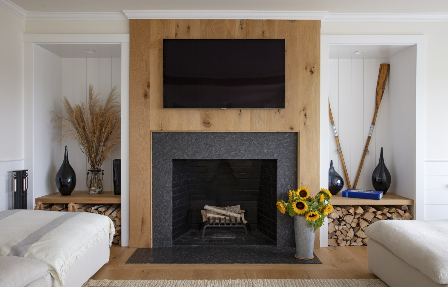 Water Hole blue door welcomes you. Build by Bruce Helier Builders.