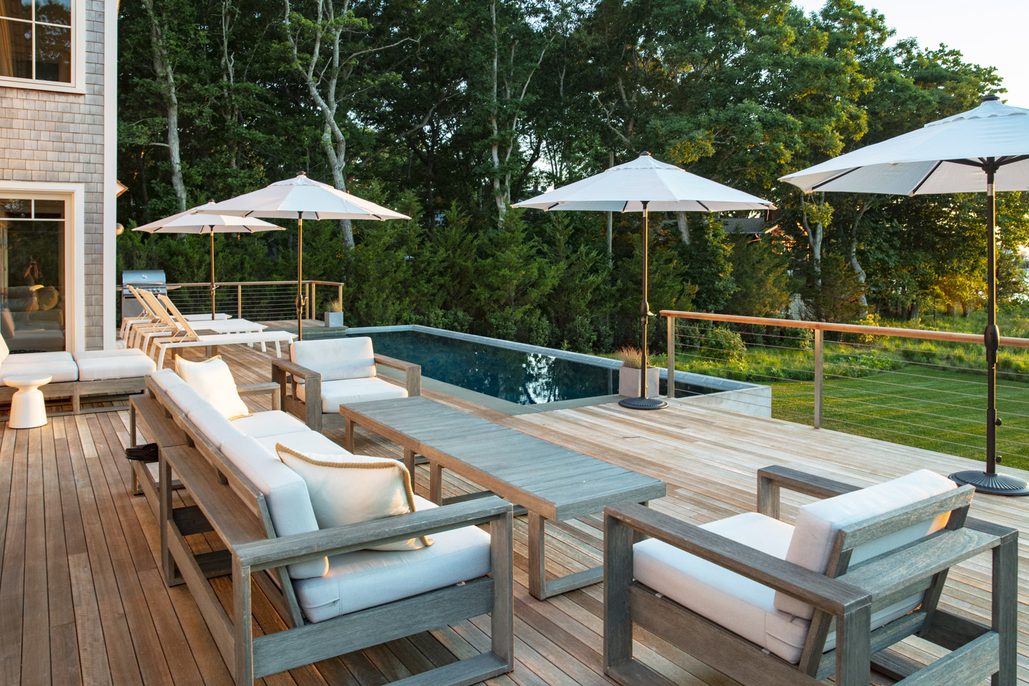 Water Hole blue door welcomes you. Build by Bruce Helier Builders.