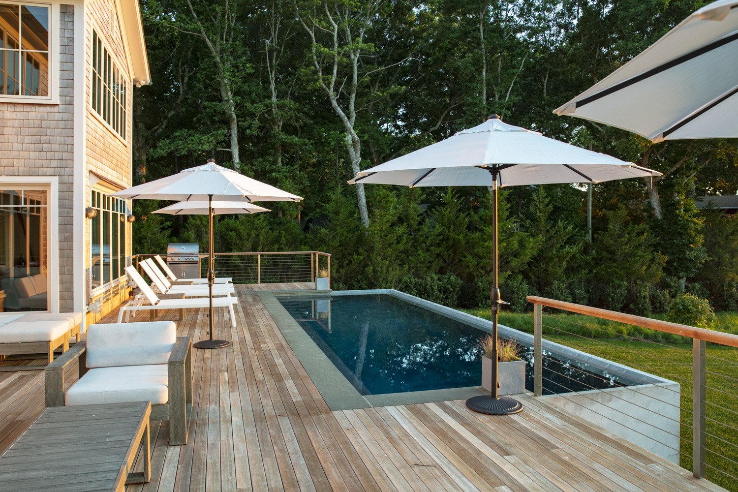 Water Hole blue door welcomes you. Build by Bruce Helier Builders.